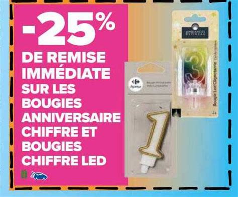 Promo Bougies Anniversaire Chiffre Et Bougies Chiffre Led Chez