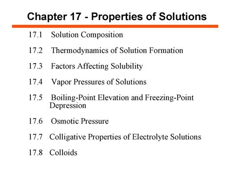 Properties of Solutions - General Chemistry - Slides | CHEM 162 - Docsity