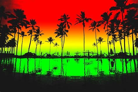 Rasta Colors Beach Silhouette Posters By Nxtprints Redbubble