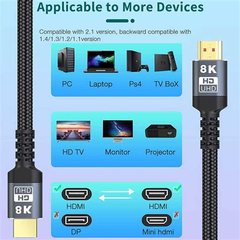 8k 60hz 21 Hdmi Cord Foyun Cables