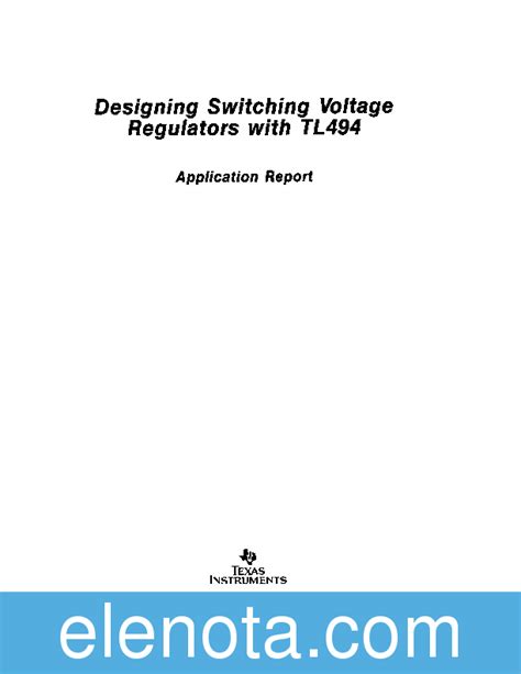 TL494 Datasheet PDF 713 KB Texas Instruments Pobierz Z Elenota Pl