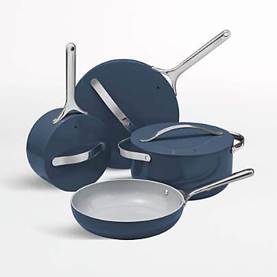 Caraway Home Piece Sapphire Blue Ceramic Non Stick Cookware Set With