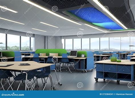 Futuristic Classroom Concept In School Stock Illustration Illustration Of Classroom