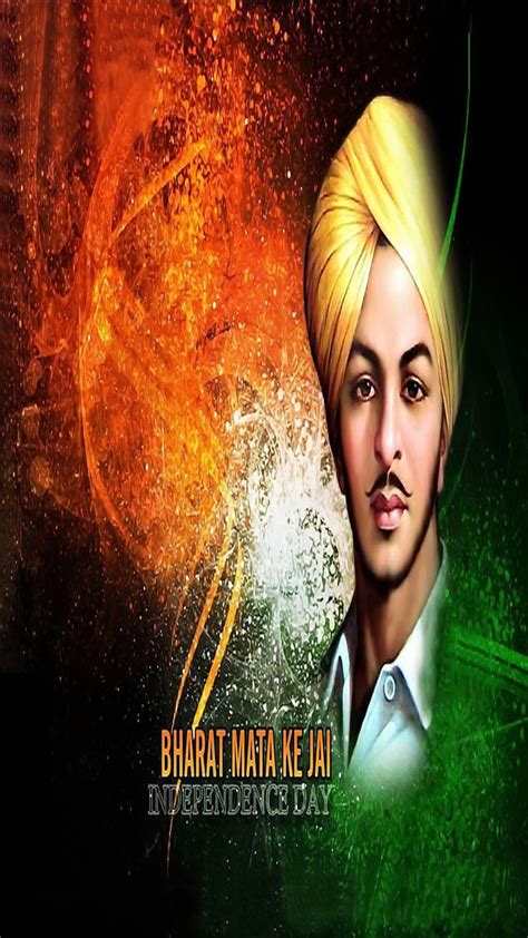 Bhagat Singh Yellow Shiny Art Dom Fighter Black Background HD Phone