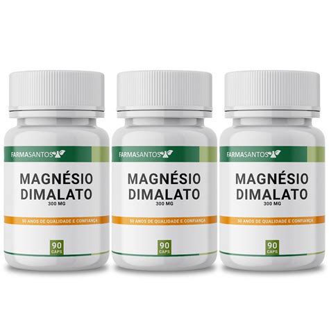 Kit 3 Magnésio Dimalato 300Mg 90 Cápsulas Shopee Brasil