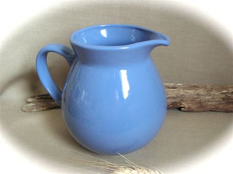 Vintage Ceramic Pitcher Blue Pitcher Vintage By Mydaisy2000