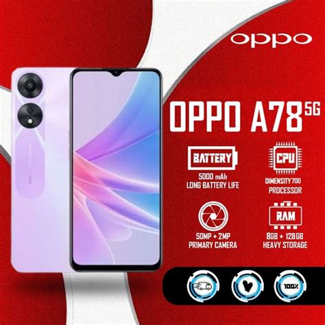 Oppo A78 5g 88gb Ram Expansion W 128gb Rom 33w Supervooc