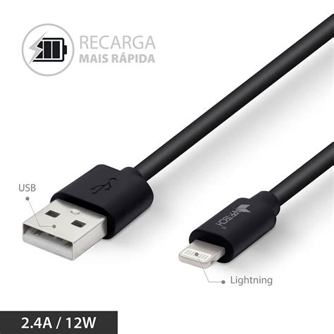 Cabo Usb Para Lightning M Preto App Tech Pt Un Loja Spiral Brasil