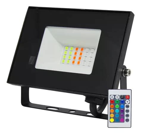 Refletor Led Holofote W Rgb Mem Ria Na Rede C Controle Frete Gr Tis