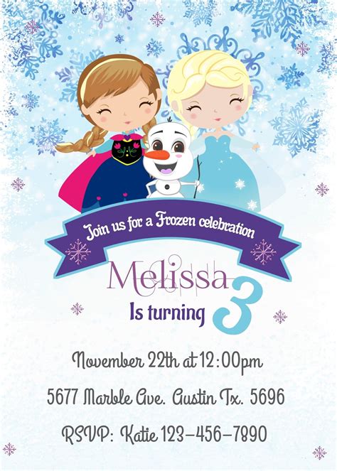 Invitacion Frozen Editable Tarjetas De Invitacion Frozen