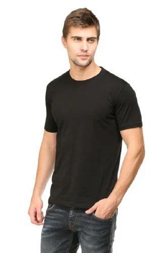 Plain Lycra Cotton Men Black Round Neck T Shirt Rs 140 Arlis Creations