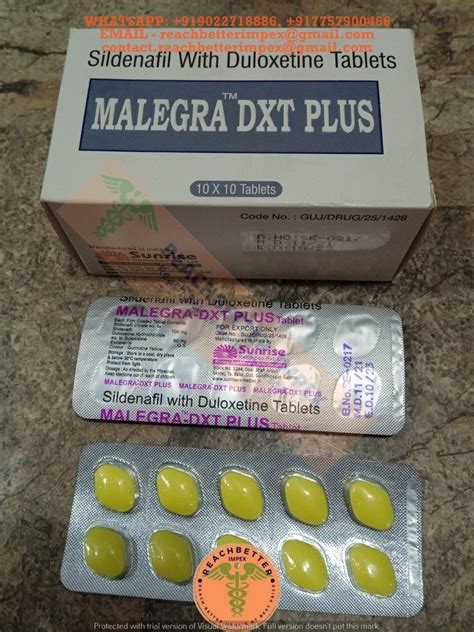 Malegra Dxt Plus Tab At Rs Stripe Sildenafil Citrate Tablets In