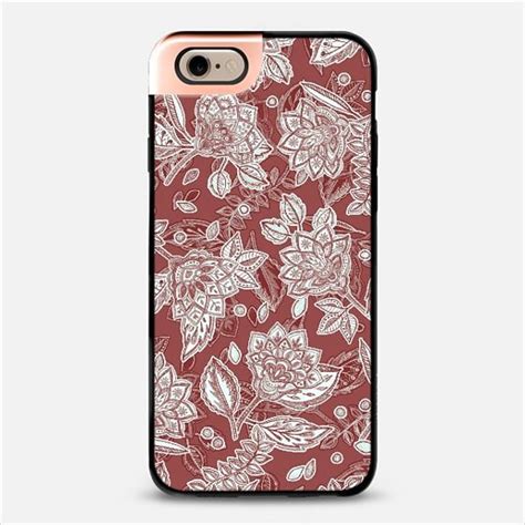 Decorative Floral Pattern In Marsala Iphone 6 Case By Micklyn Le Feuvre