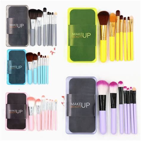 7 Stück Make Up Pinsel Set Hohe Qualität Foundation Pulver Lidschatten