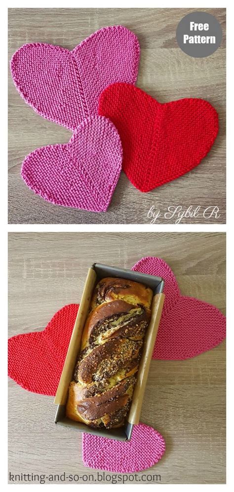 Heart Shaped Dishcloth Free Knitting Pattern In 2024 Knitting Patterns Free Beginner Knitted