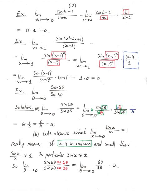 Solution Calculus Trigonometry Lecture Trigonometric Limits And