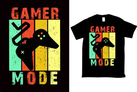 Gamer Mode Vector Print Tshirt Design Graphic By Emuchy1999 · Creative