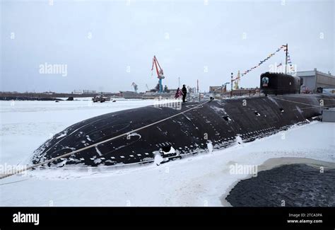 Severodvinsk Russia 11th Dec 2023 Russian Navy Sailors Stand At Attention During A Flag