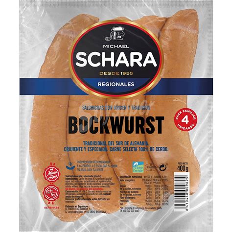 Michael Schara Salchichas Bockwurst Cocidas Y Ahumadas De Cerdo En