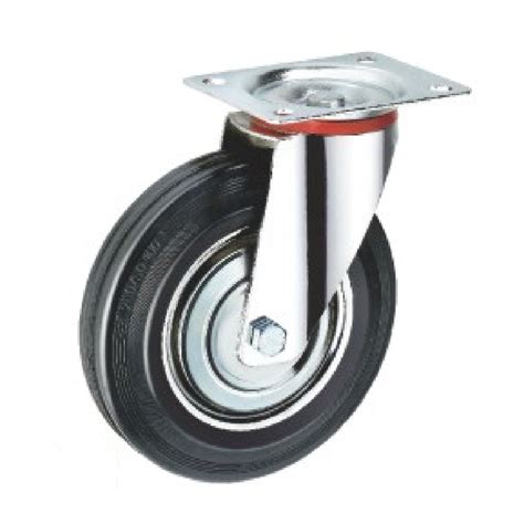 Roue Pivot Plat Noir Cais