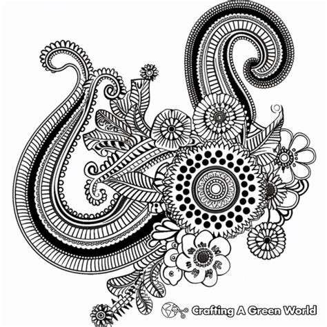 Paisley Coloring Pages For Adults Free And Printable