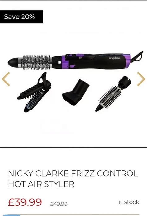 Nicky Clarke Frizz Control Hot Air Styler On Carousell