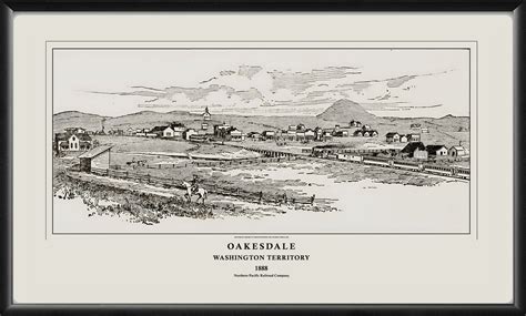 Oakesdale Wa 1888 Restored Map Vintage City Maps