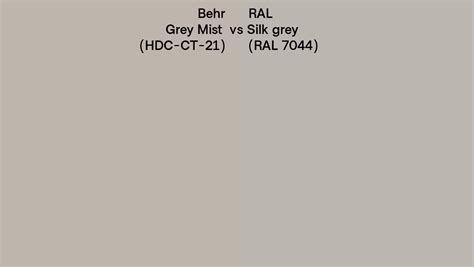 Behr Grey Mist Hdc Ct 21 Vs Ral Silk Grey Ral 7044 Side By Side