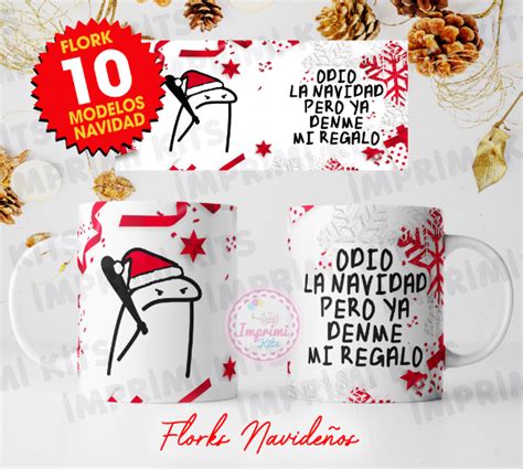 Plantillas Tazas Navidad Flork Dise Os Sublimar Navide As Imprimikits