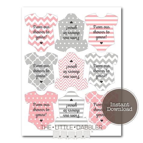 Printable From Our Shower To Yours Mini Onesie Baby Shower Etsy