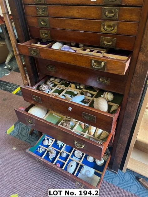 Mahogany Mid Victorian Military Collectors Cabinet With Contents