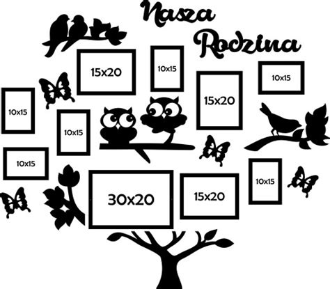 DRZEWO GENEALOGICZNE na ścianę na zdjęcia z ramkami 130cm DUŻE solidne