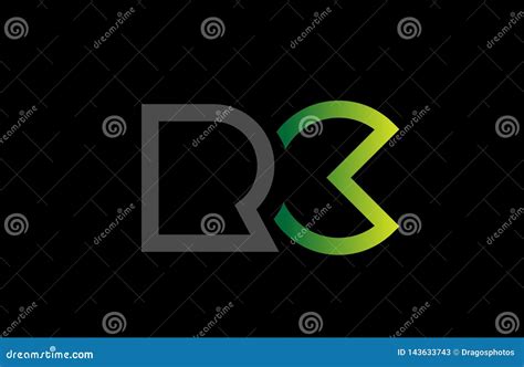 Green Black Grey Alphabet Letter Logo Combination Design Stock Vector