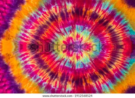 Fashionable Retro Abstract Psychedelic Tie Dye Stock Photo 1912568524