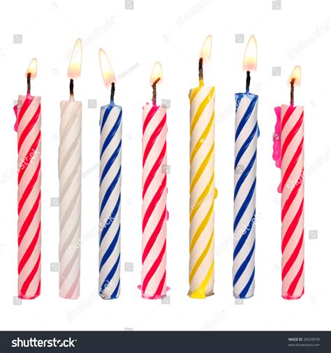 Set Of Colored Birthday Candles Isolated On White Stock Photo 39529978