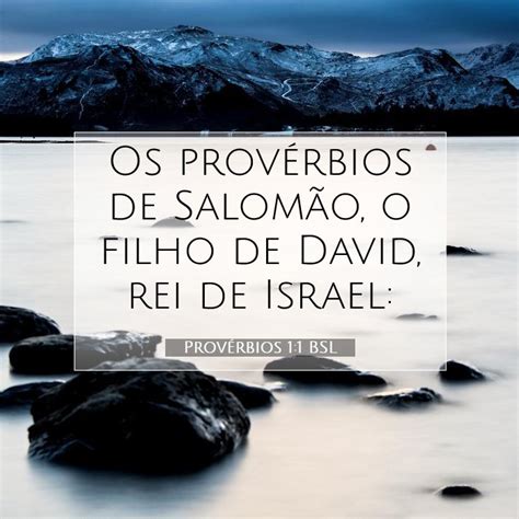 Provérbios 1 1 BSL Os provérbios de Salomão o filho de David rei