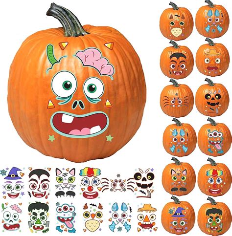 Characters Face Pumpkin Stickers