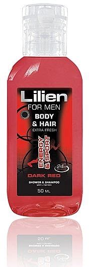 Lilien Shower Gel Shampoo For Men Dark Red Travel Size Шампунь гель