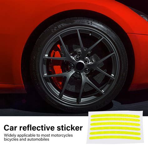 Pcs Car Wheel Hub Reflective Stickers Luminous Tire Rim Reflective