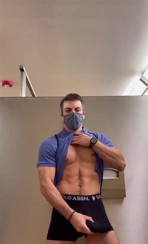 Hung Jock Jerking In Bathroom Stall