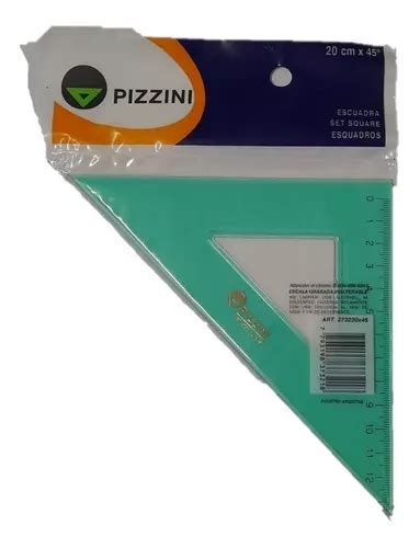 Escuadra X Cm Pizzini Verde Art Dibujo Tecnico Mercadolibre