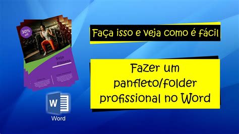 Como Criar Um Panfleto Folder Profissional No Word Youtube