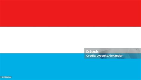 Ikon Bendera Luksemburg Dengan Gaya Datar Ilustrasi Vektor Tanda