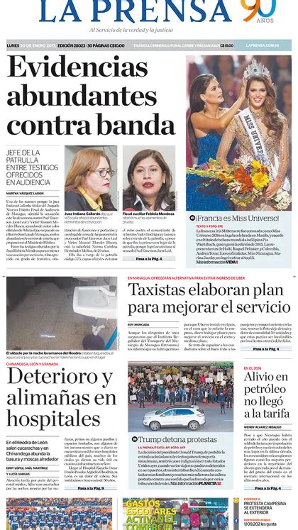 La Prensa Nicaragua Lunes 30 De Enero De 2017 Infobae