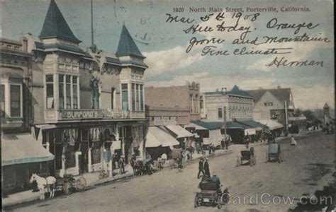 North Main Street Porterville Ca Postcard