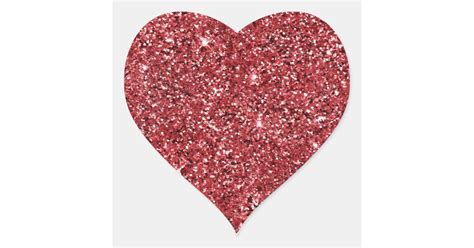 Glam Red Glitter Heart Sticker Zazzle