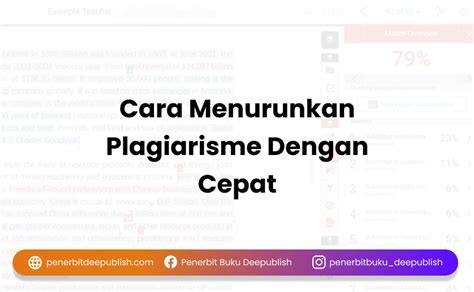 Cara Menurunkan Plagiarisme Dengan Cepat Ini Caranya