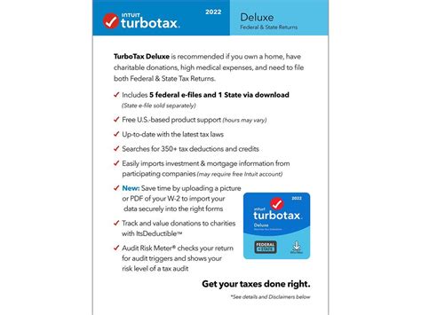 Intuit Turbotax Deluxe Federal And State 2022 Pcmac Download