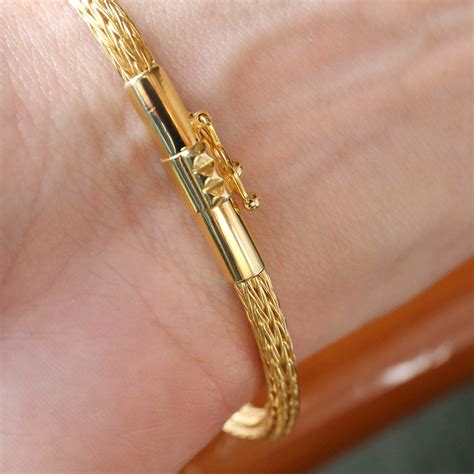 Hand Woven 18k Gold Bracelet Athenas Treasures