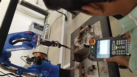 Programming And Welding Done Through Yaskawa Robot Youtube